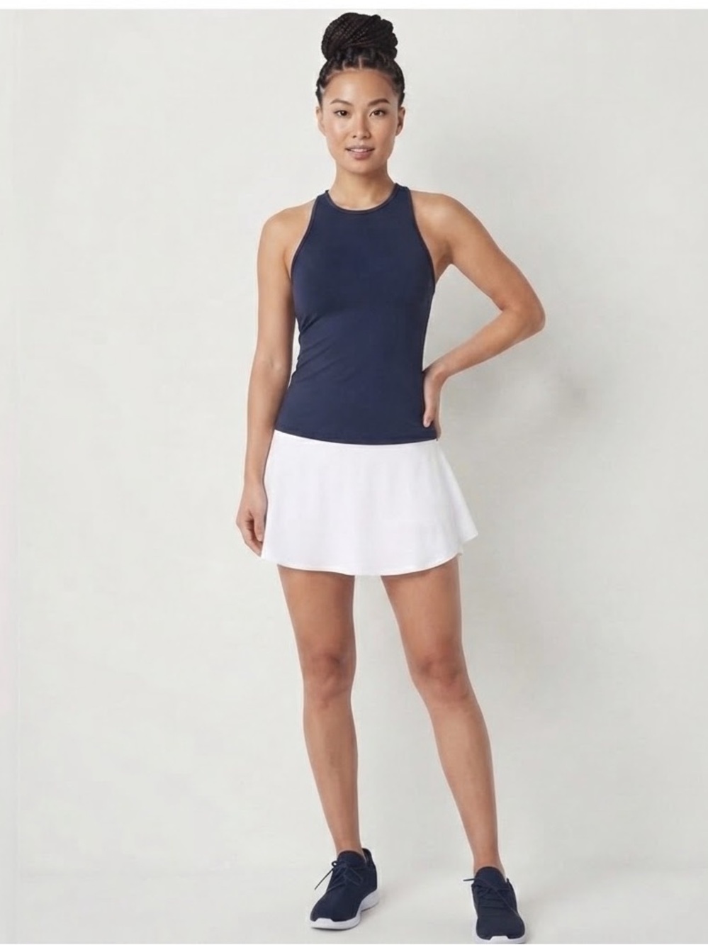 Xersion High-Rise Flounce Skort in White☀️